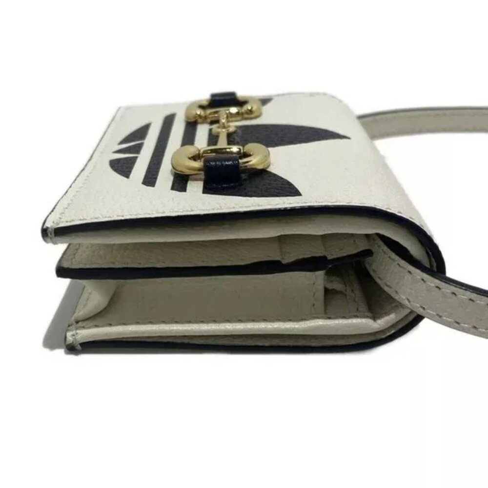 100% Authentic GUCCI Horsebit White Black Leather Other Style Wallet 1164-100724 - Picture 3 of 11